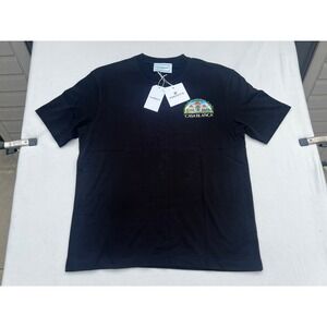 Casablanca‎ Organic Cotton T-Shirt Black Graphic Print Short Sleeve Top